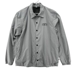VTG Starter Jacket Mens Medium Black Label Windbreaker‎ Coach Streetwear Drip